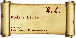 Moór Lilla névjegykártya