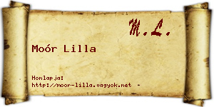 Moór Lilla névjegykártya